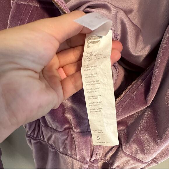Fabletics Purple Velvet Velour Jumpsuit One Piece Small - Picture 6 of 13